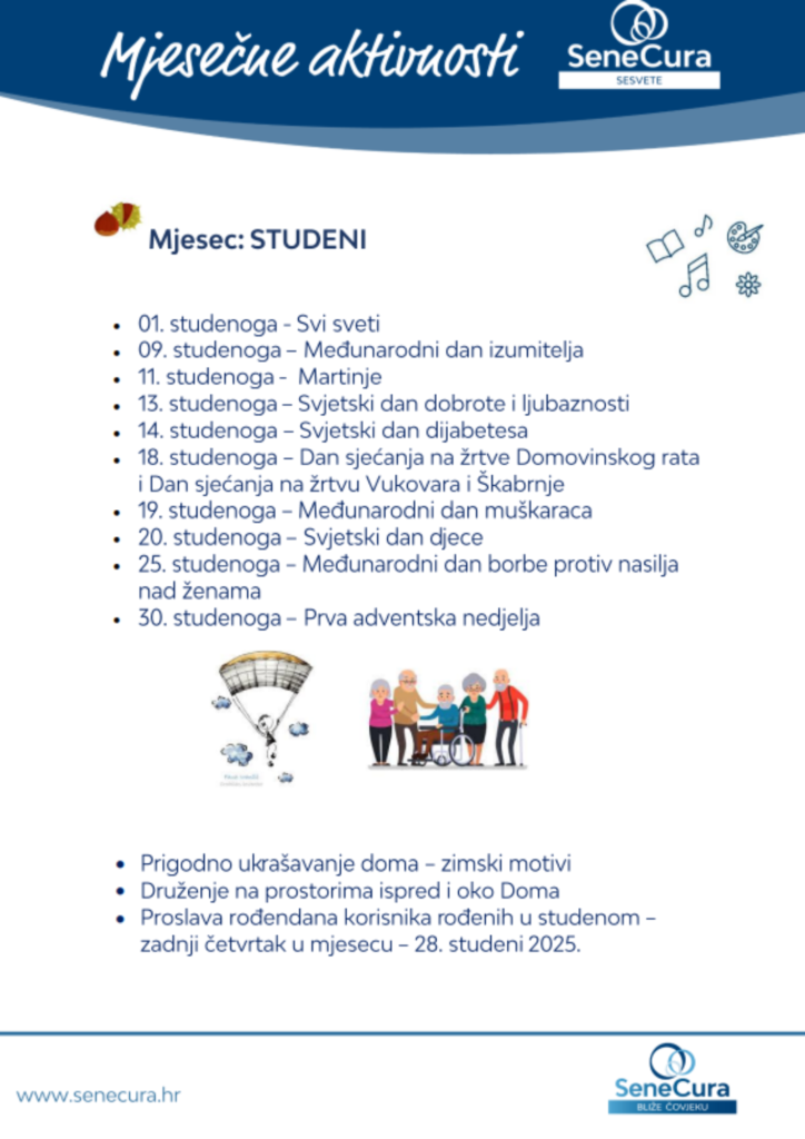 mjesečni plan aktivnosti studeni