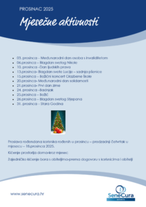 mjesečni plan aktivnosti prosinac